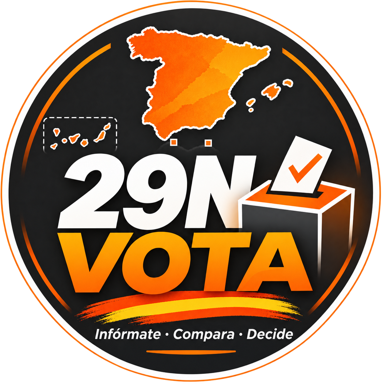 29N VOTA, emblema naranja y negro actualizado